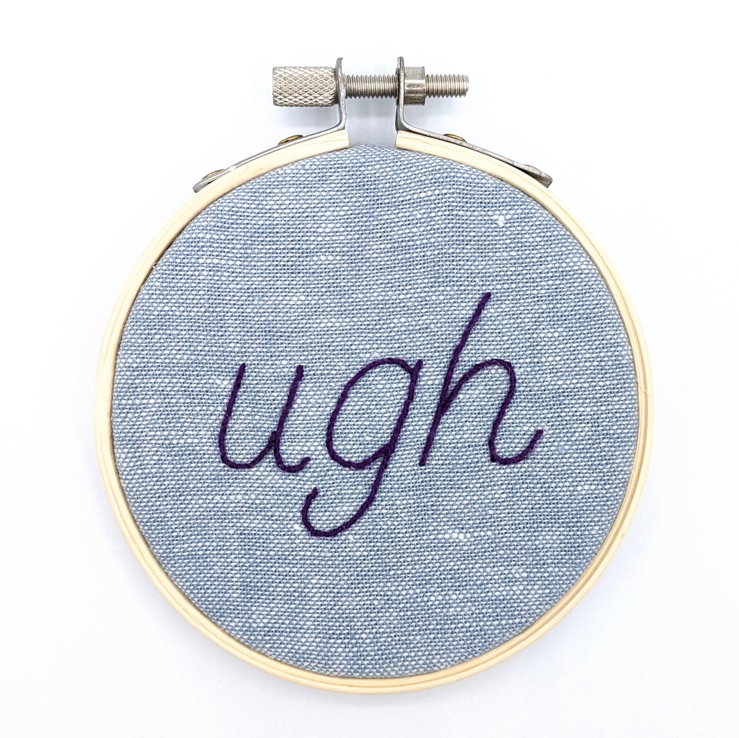 Purple & Blue Ugh Embroidery Hoop Art