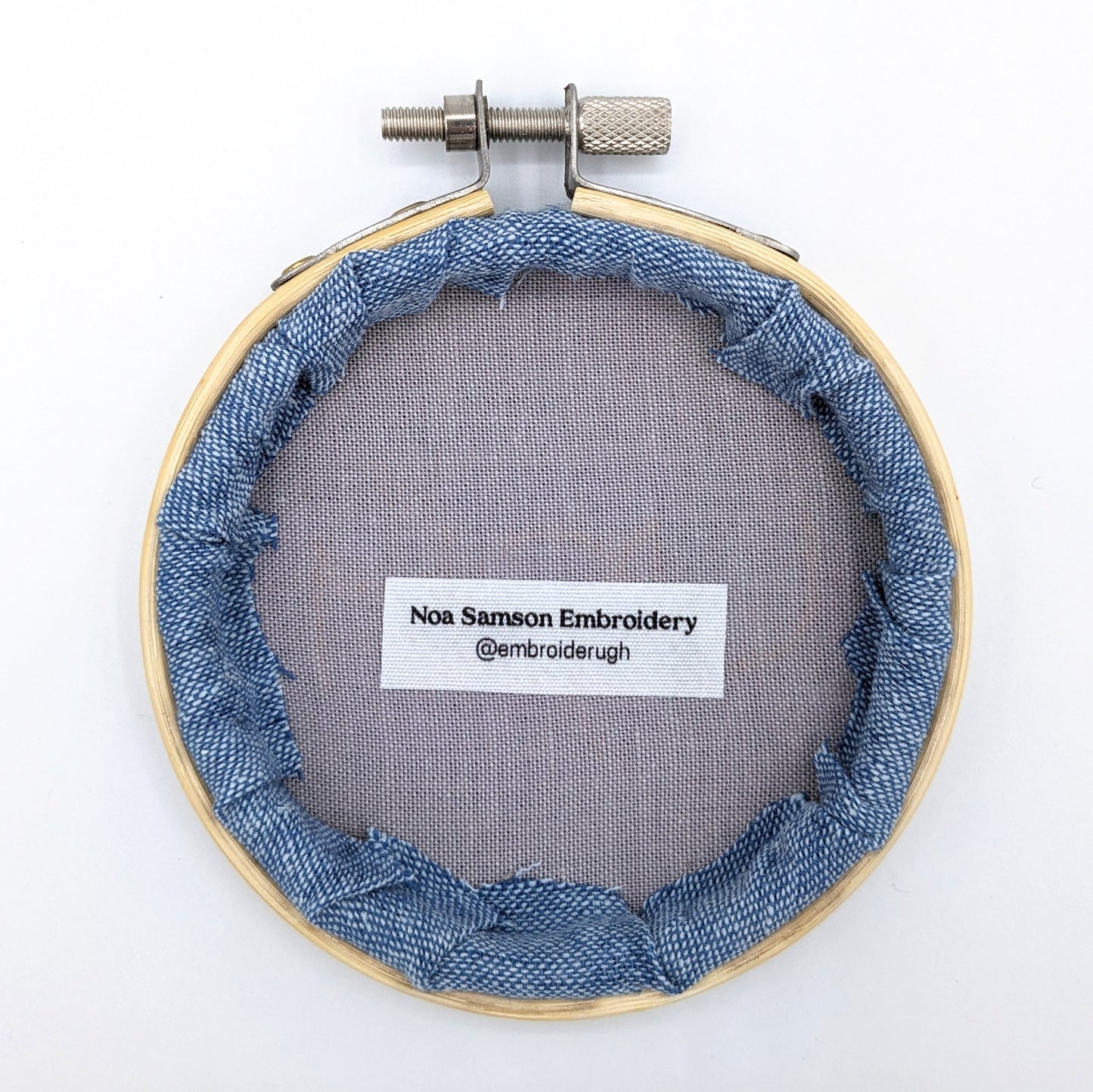 Yellow & Blue Ugh Embroidery Hoop Art