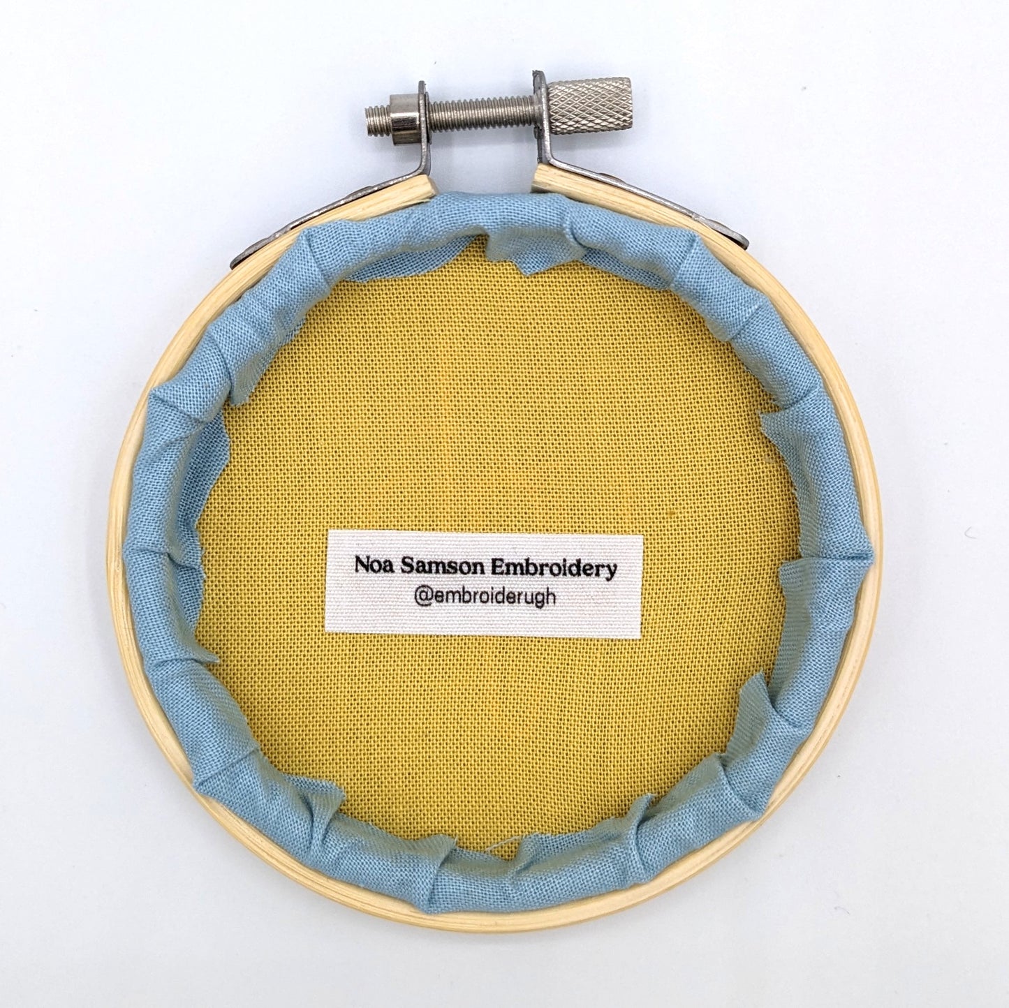 Pink & Blue Ugh Embroidery Hoop Art