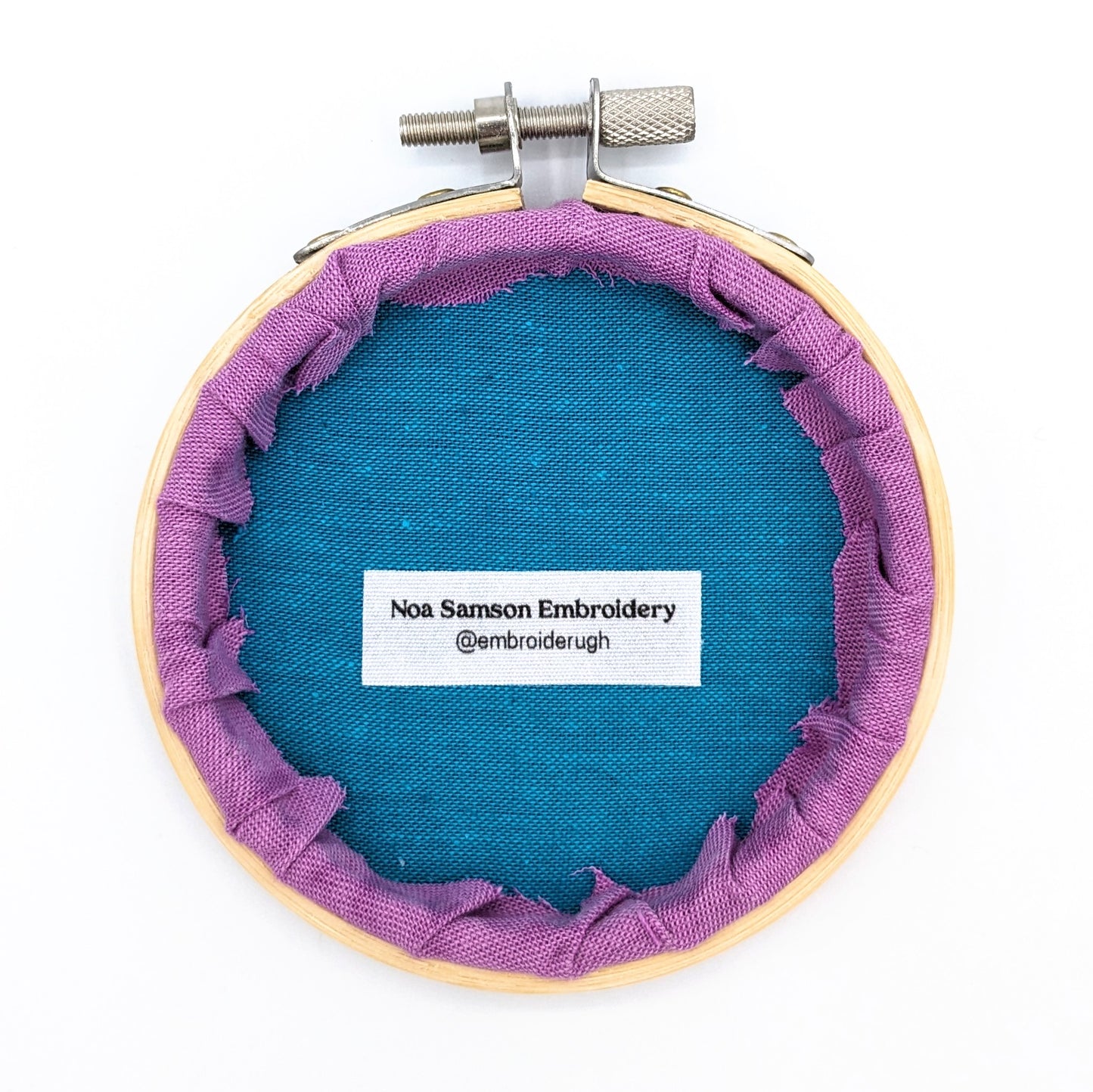 Peach & Purple Ugh Embroidery Hoop Art