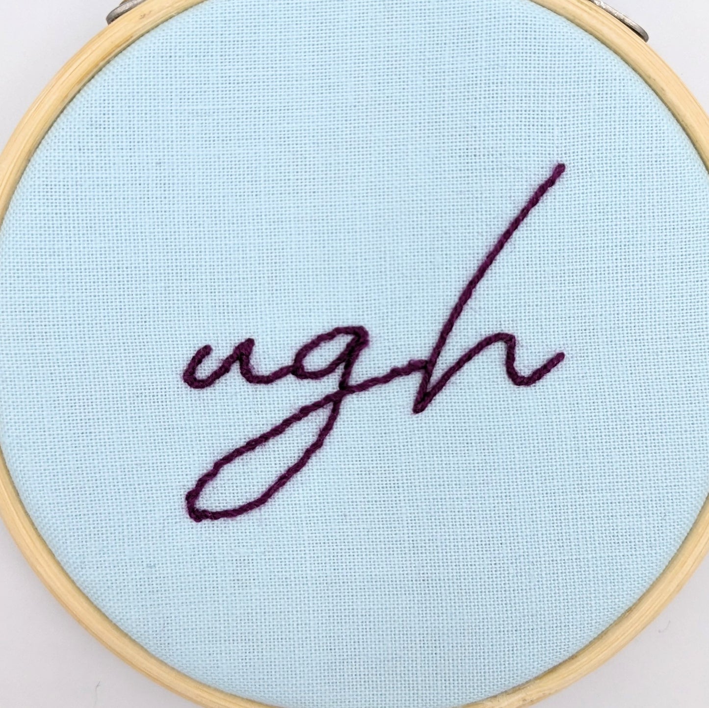 Purple & Blue Ugh Embroidery Hoop Art