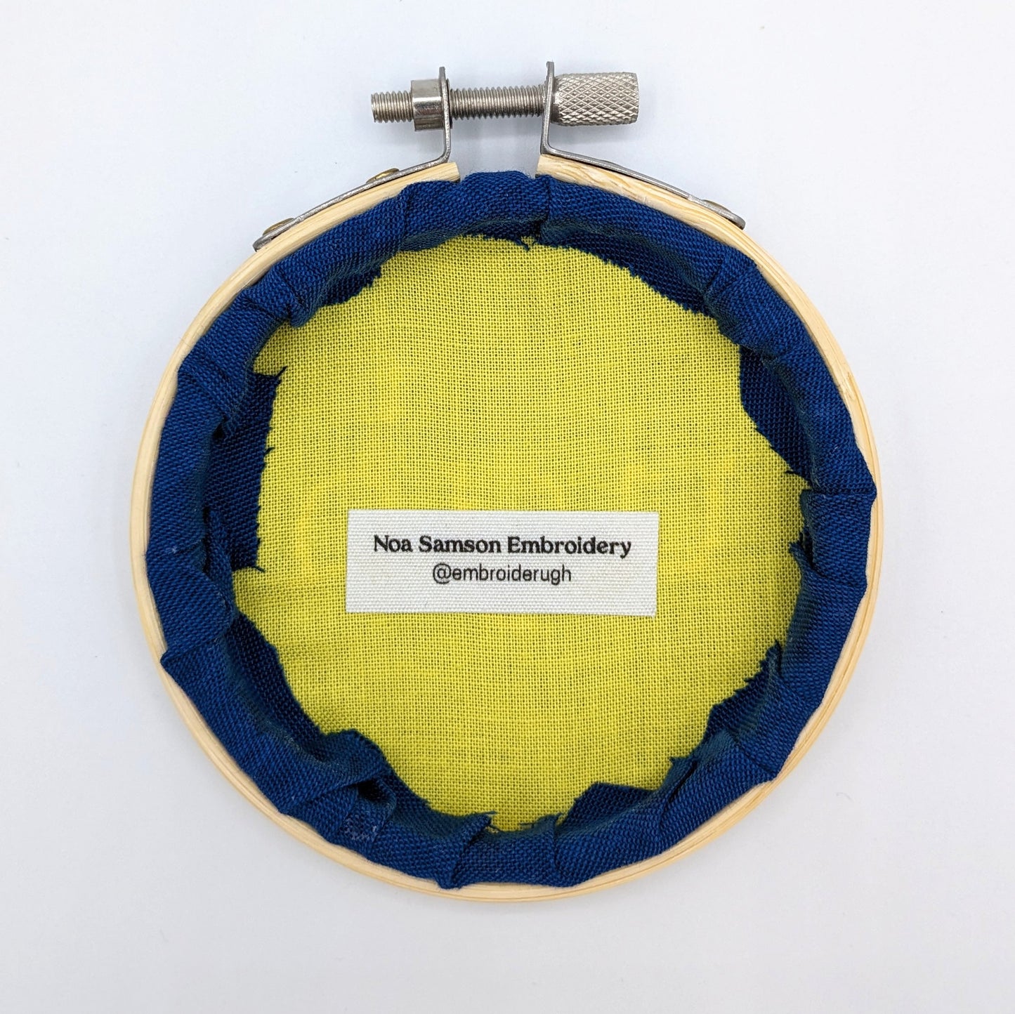 Peach & Blue Ugh Embroidery Hoop Art