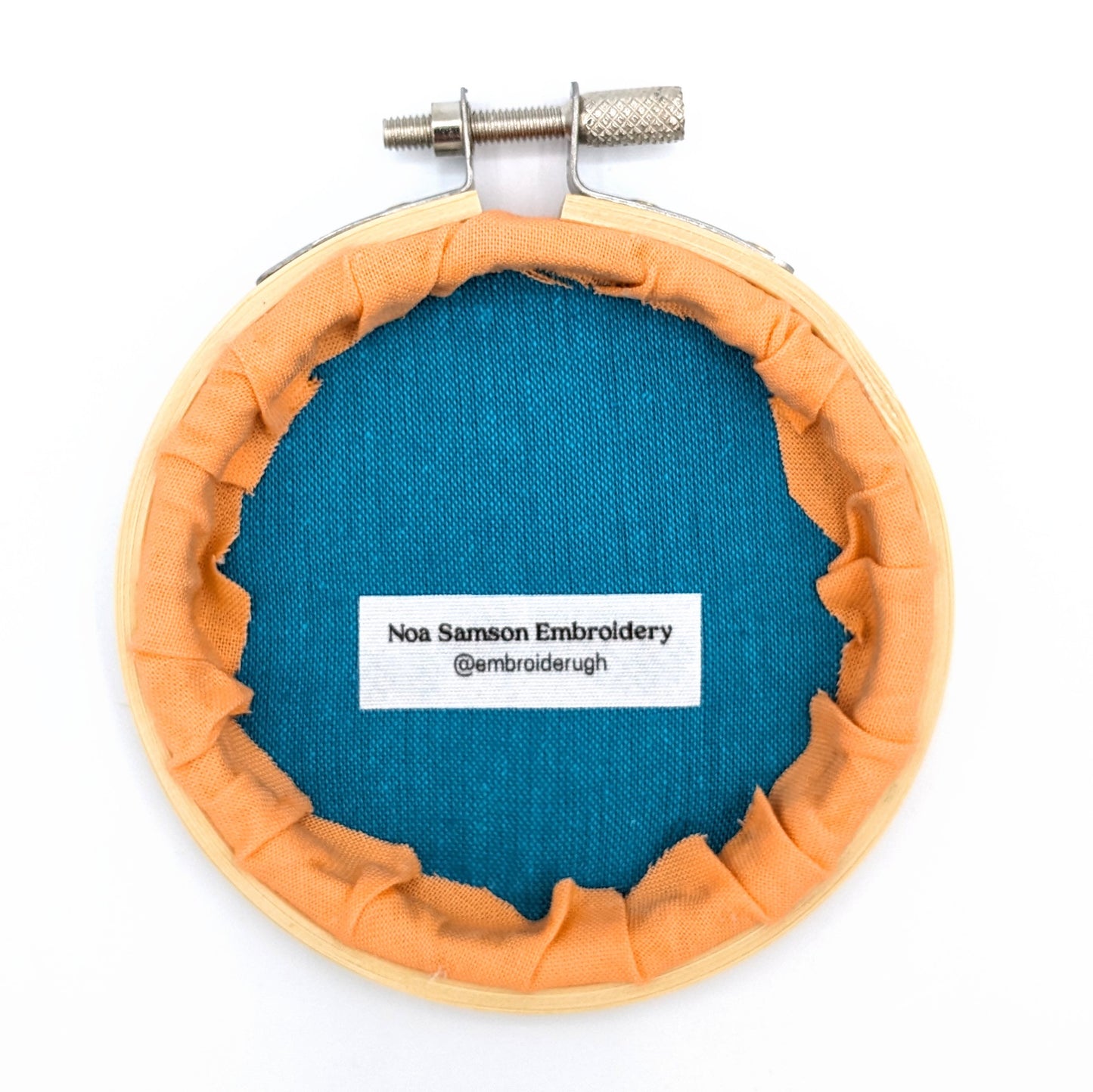 Grey & Orange Ugh Embroidery Hoop Art