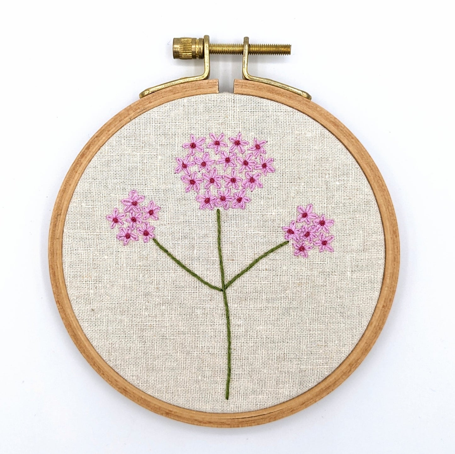 Verbena Flower Embroidery Hoop Art