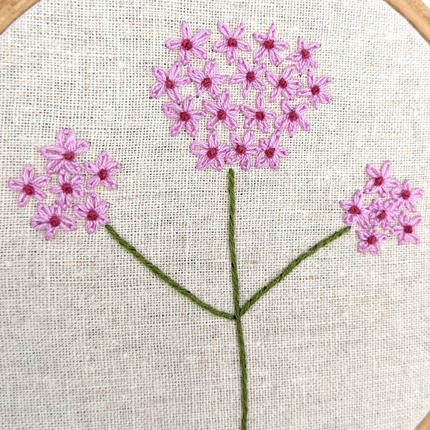 Verbena Flower Embroidery Hoop Art
