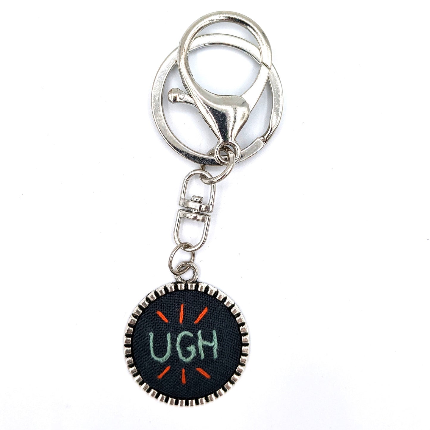 Teal & Orange Ugh Keychain