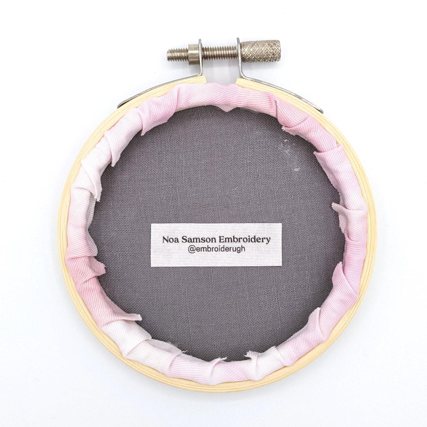 Metallic Gold & Pink Tie-Dye Ugh Embroidery Hoop Art