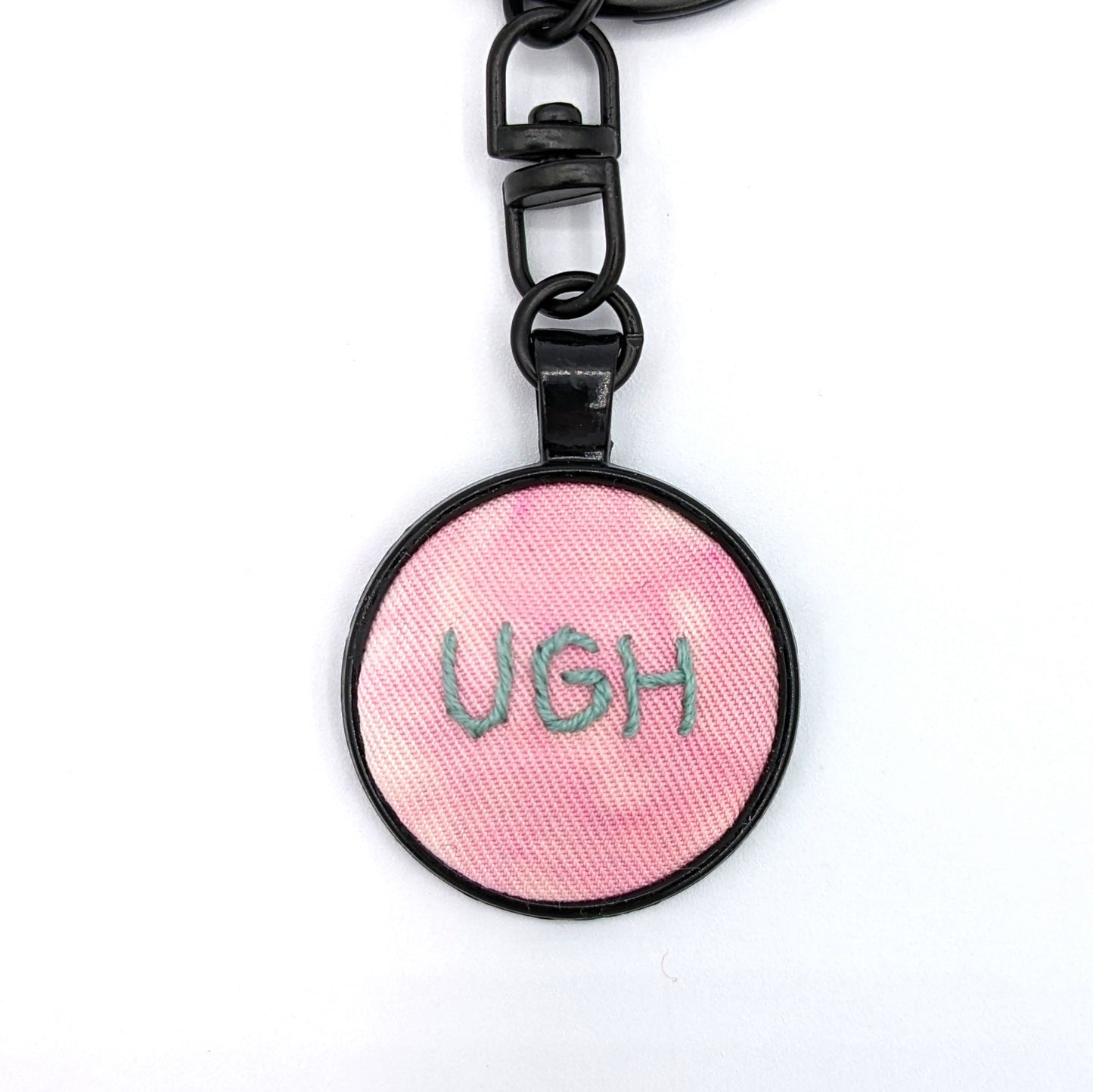 Teal Ugh Keychain (Pink Tie-Dye & Black)