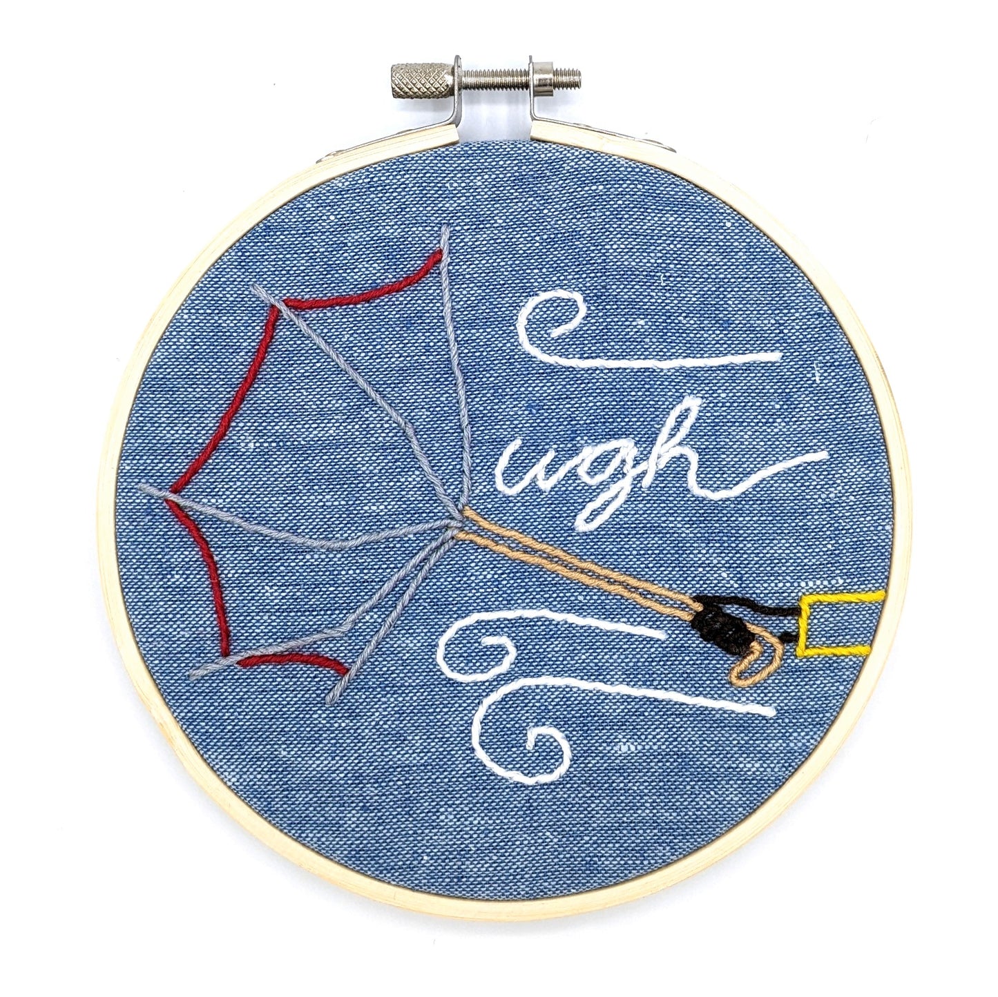 Umbrella Ugh Embroidery Hoop Art