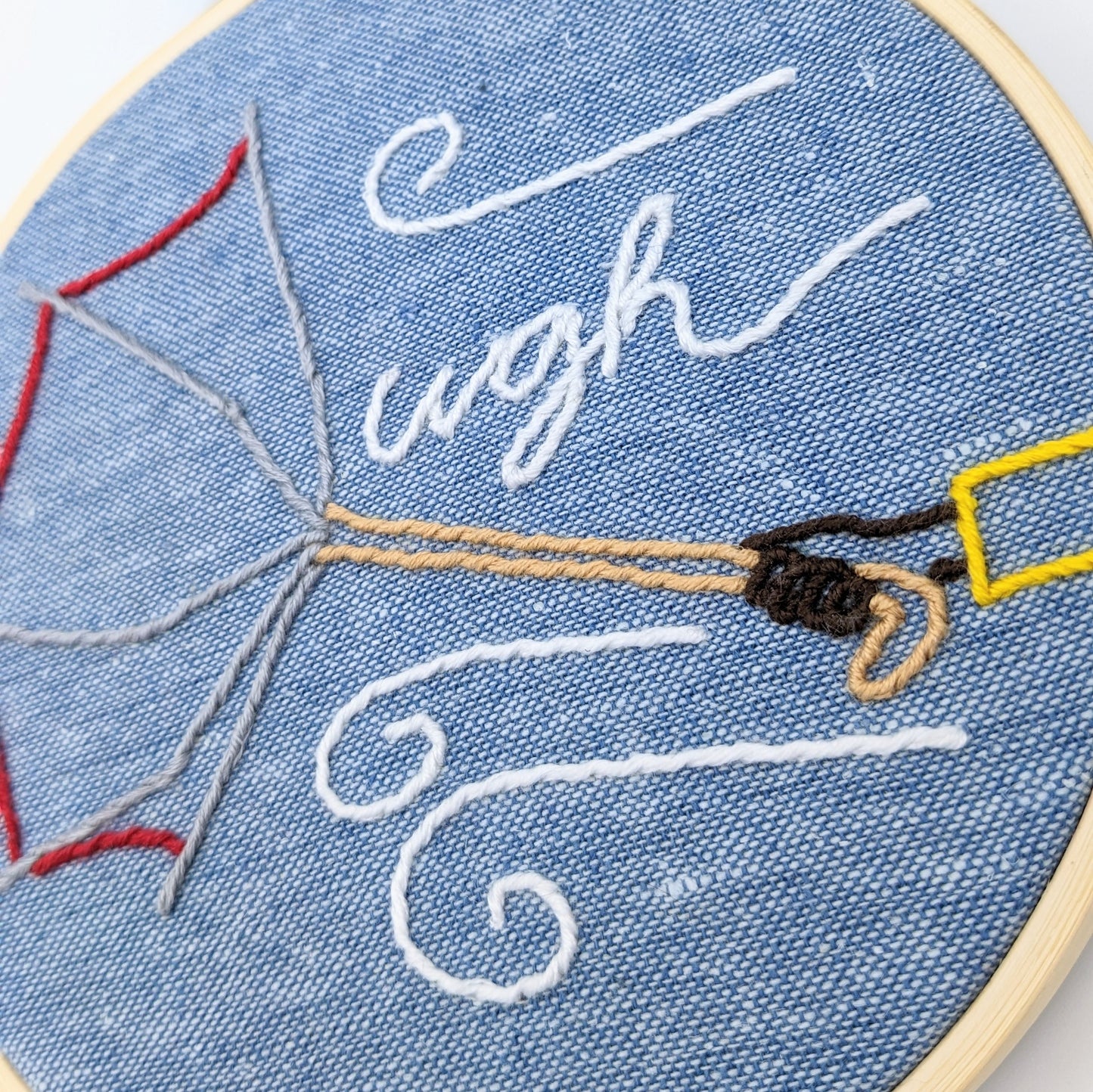 Umbrella Ugh Embroidery Hoop Art